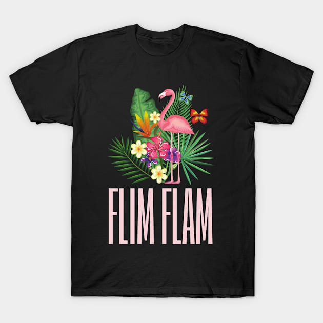 Summer Tropical Pink Flamingo T-Shirt by Eva Wolf